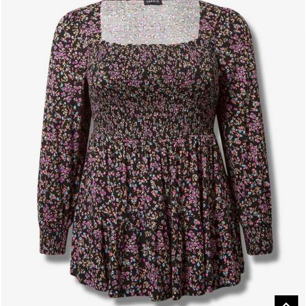 Babydoll Rayon Slub Smocked Tiered Top - size 1